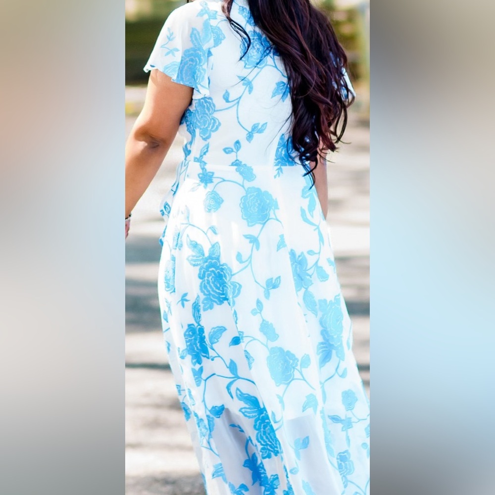 Beautiful white and blue dress